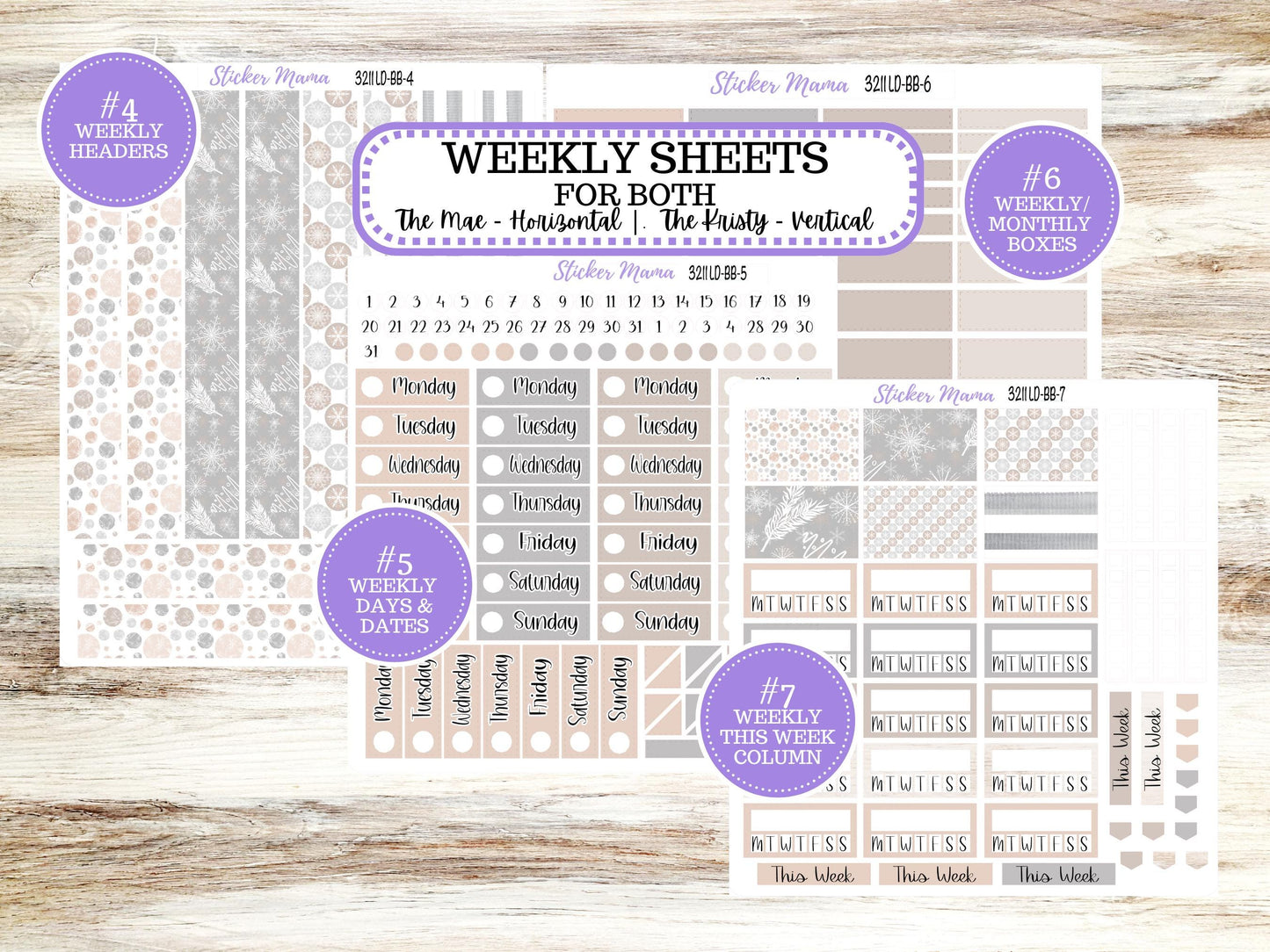 LD BOOK-BOUND Planner Kit #3211 || The Mae || The Kristy || Pastel Wonderland || January Laurel Denise Sticker Kit ||  10-25