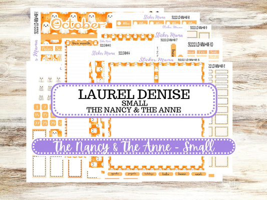 Laurel Denise Small Anne and Nancy Planner Sticker Kit | October 3222 Cozy Ghost | 7-26