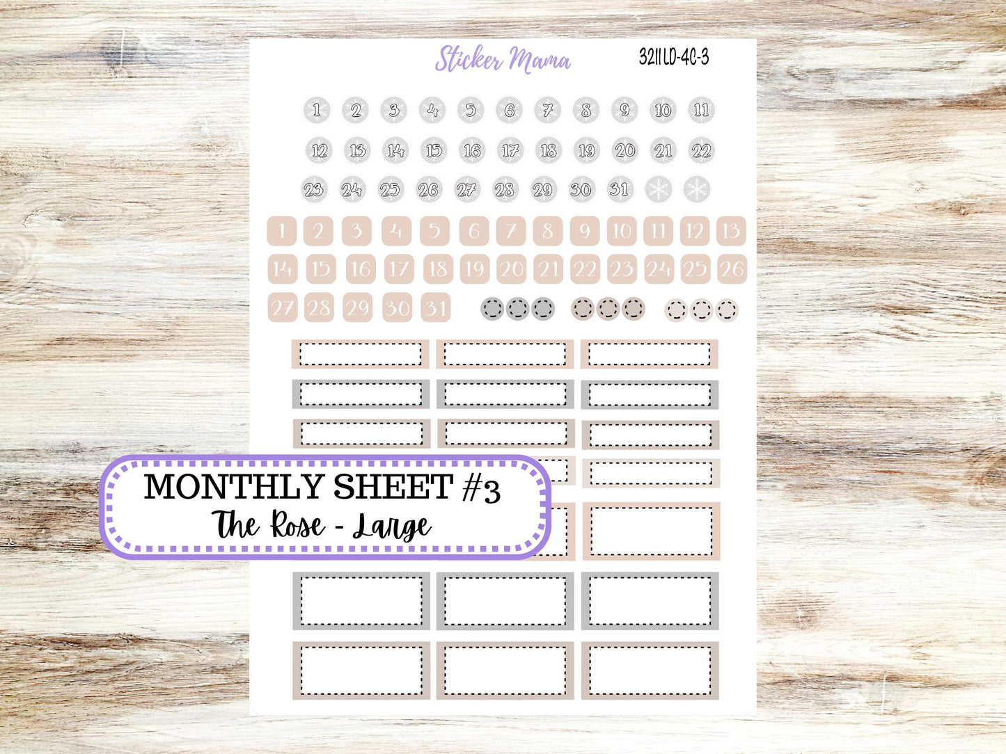 LD "The Rose" Large || 4-COLUMN (formerly project)  Planner Kit #3211 || Love Notes || Laurel Denise Stickers || 10-25