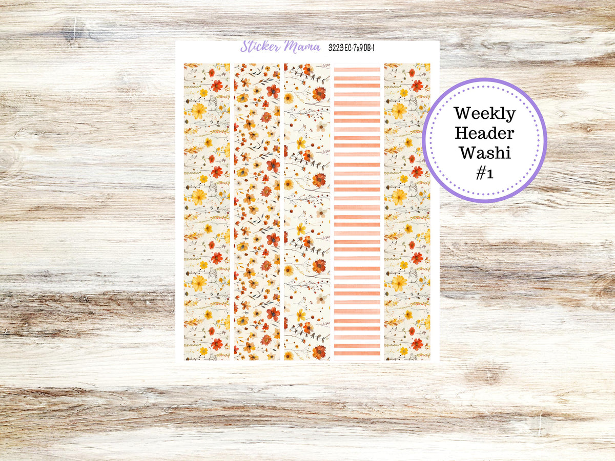 Erin Condren Dashboard Planner Kit DB | 3223 Fall Pressed Flowers November