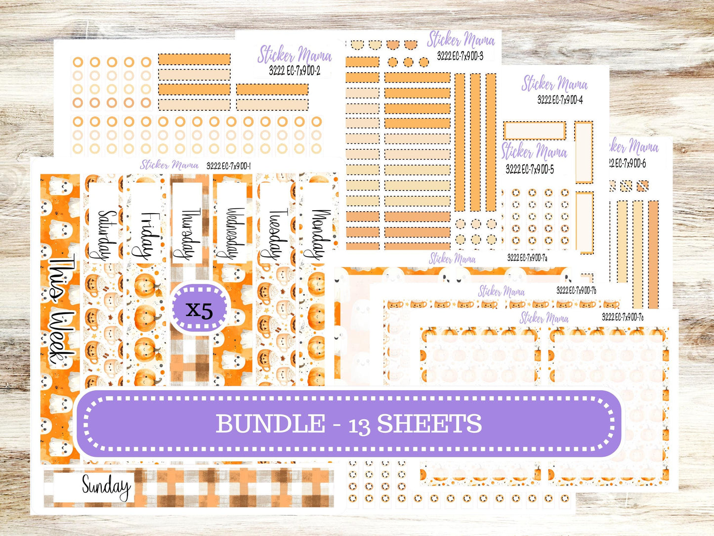 Erin Condren Daily Duo Planner Sticker Kit | 3222 Cozy Ghost