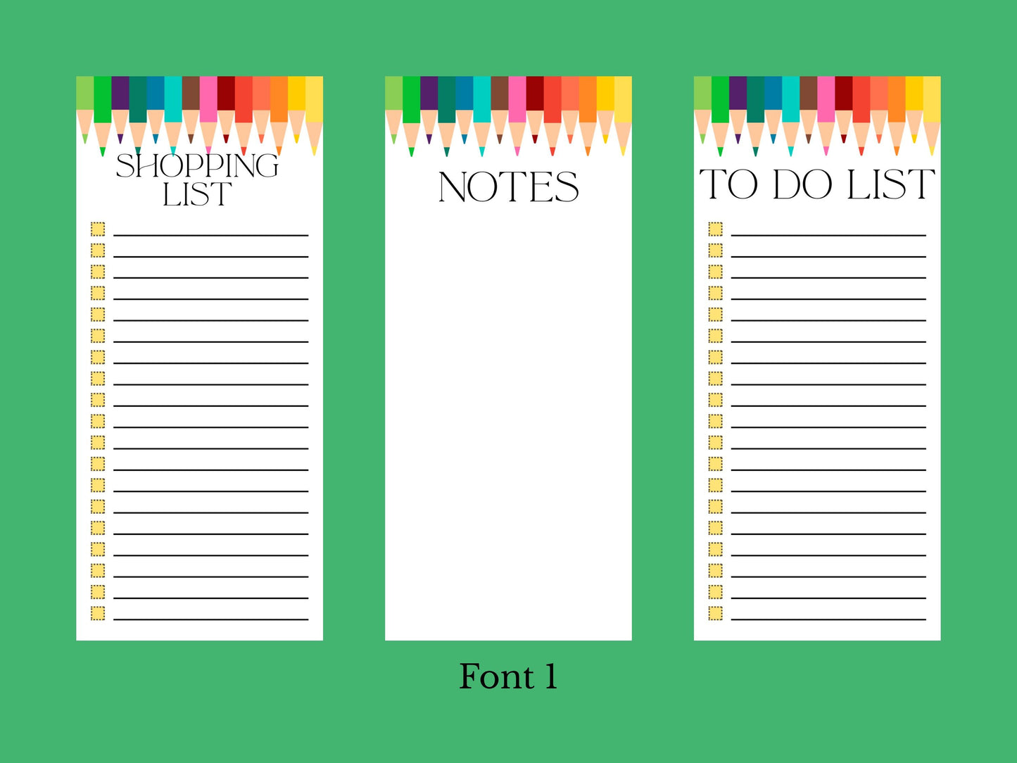 School Time Notepads | Set of Three | 3.5 x 8 | To Do List | Shopping List | Notes
