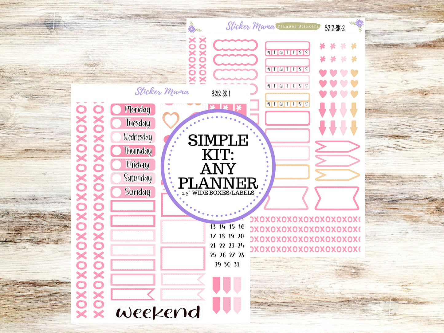 SIMPLE KIT  || #3212 || Love Notes || Any Kind Planner || Planner Stickers || Planner Stickers