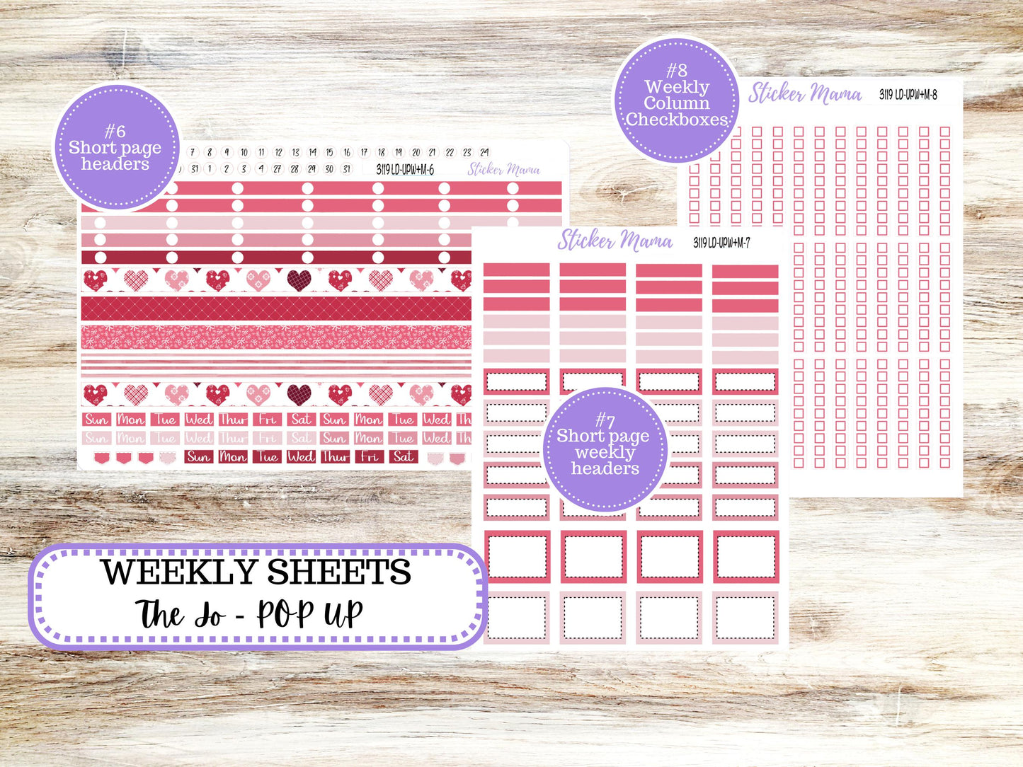 LD POP-UP Week+Month Planner Kit #3119 || The Jo || February || Laurel Denise Kit || Laurel Denise Stickers || 10-25