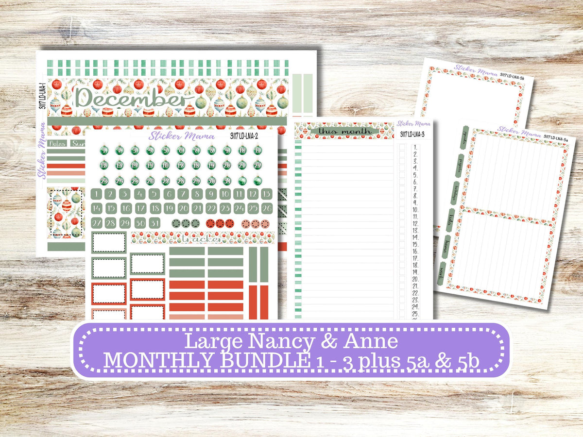 Laurel Denise Large Nancy & Anne Planner Sticker Kit 3117 | December Jolly Jewels | 9-26