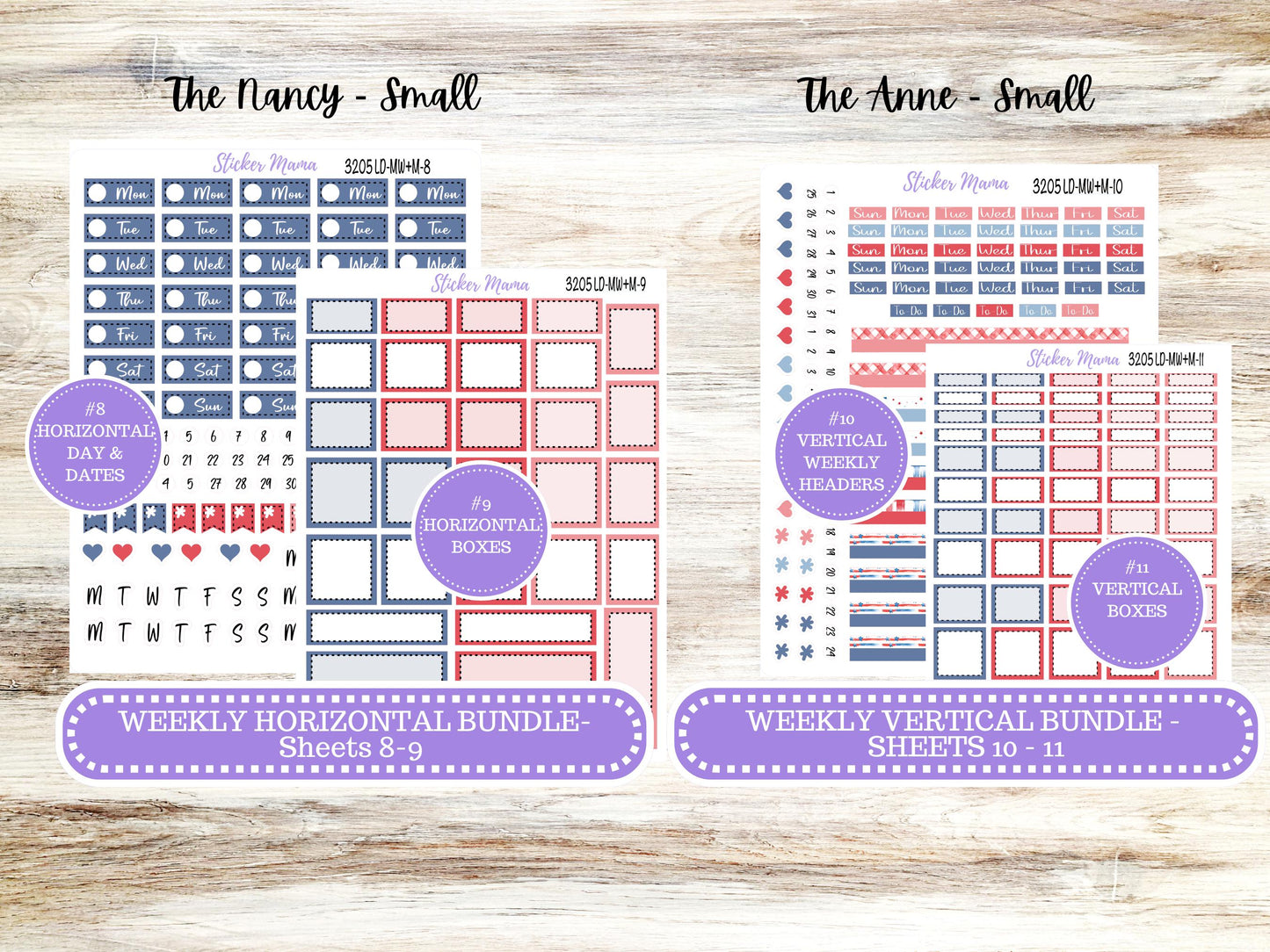 Laurel Denise Small Anne and Nancy Planner Sticker Kit | July Patriotic Festivities 3205 | 4-26