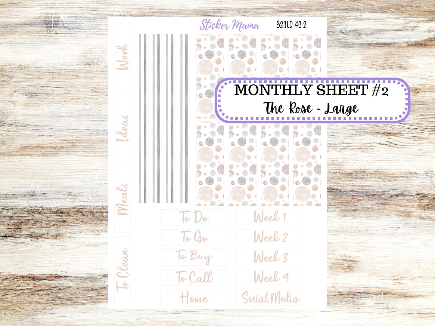 LD "The Rose" Large || 4-COLUMN (formerly project)  Planner Kit #3211 || Love Notes || Laurel Denise Stickers || 10-25