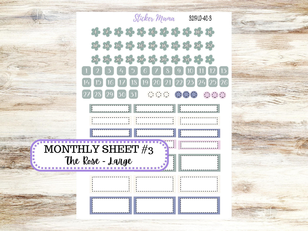 Laurel Denise Large Rose Planner Sticker Kit | 4-COLUMN (formerly project) | August Tropical Trinkets 3219 | 5-26
