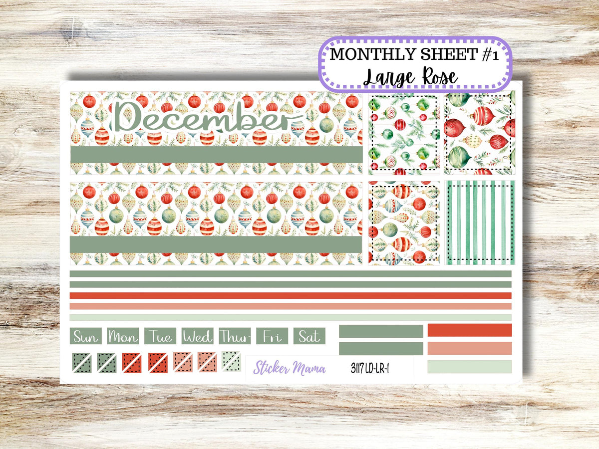 Laurel Denise Large Rose Planner Sticker Kit 3117 | December Jolly Jewels | 9-26