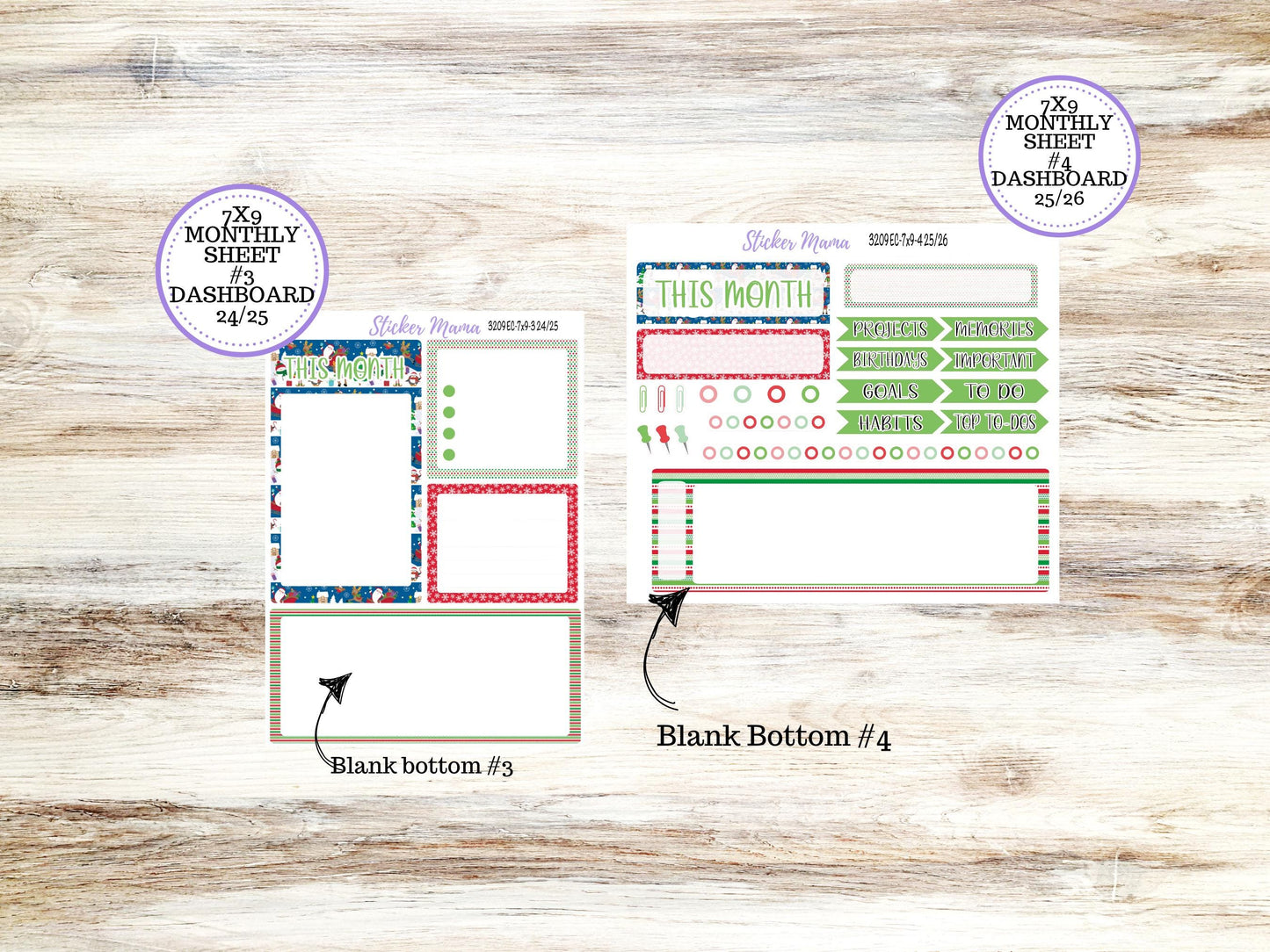 ERIN CONDREN Monthly Kit-3209 || 7X9 || Jolly Pines - 7x9 ec December Monthly Kit - December Monthly Planner Kits -  Monthly Pages