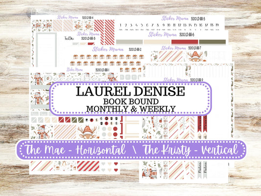 LD BOOK-BOUND Planner Kit #3210 || The Mae || The Kristy || Frosty Friends || December Laurel Denise Sticker Kit ||  9-25