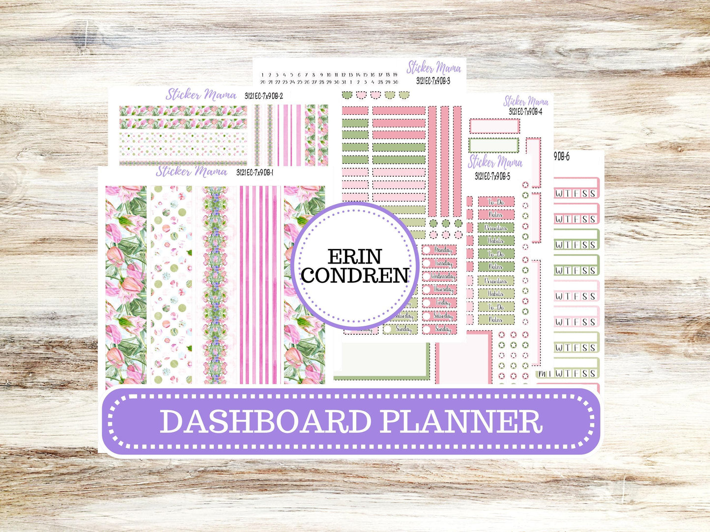 ERIN CONDREN Dashboard Planner Kit DB-3121 || April - Easter Petals || Dashboard Planner Sticker Kit || Erin Condren ||