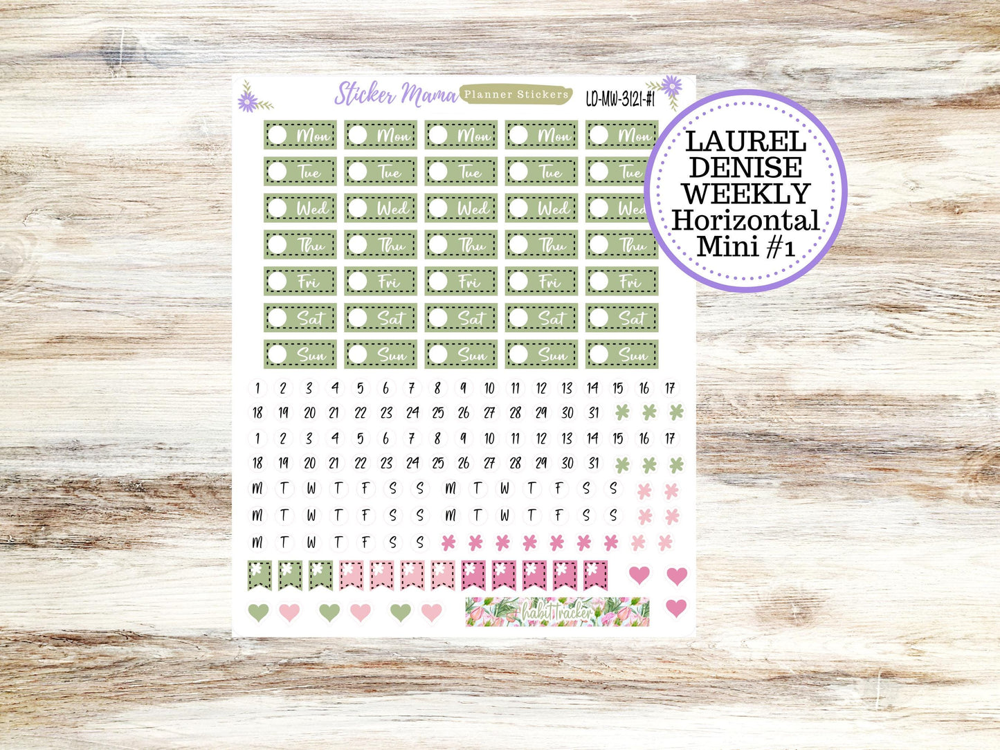 LAUREL DENISE MINI Planner Kit #3121 || Laurel Denise Kit || Laurel Denise Stickers || Laurel Denise Horizontal Vertical || Easter Petals
