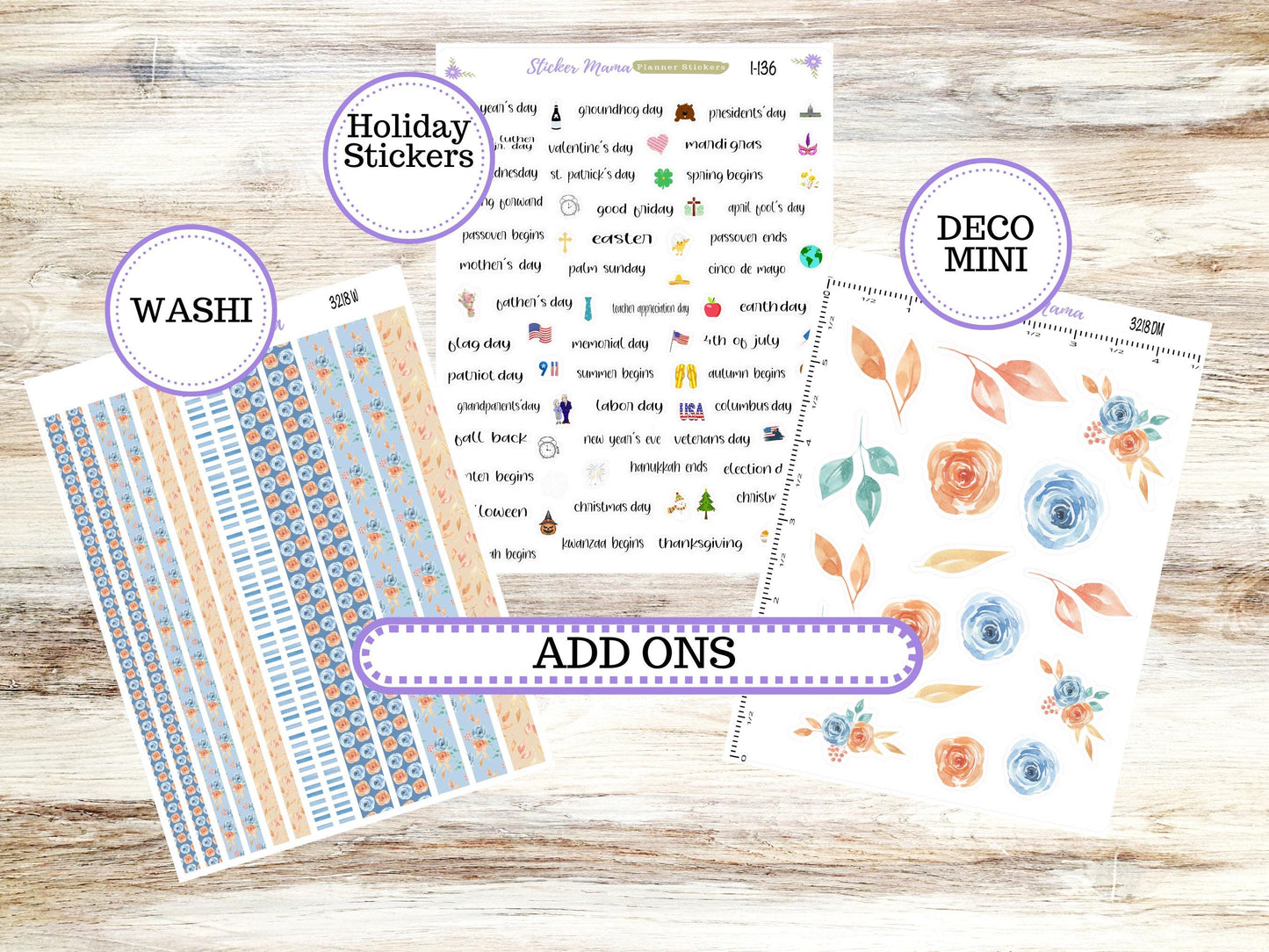 Laurel Denise Small Scout Planner Sticker Kit | Portrait Weekly + Monthly | August 3218 Blossom Breeze 3218 | 5-26