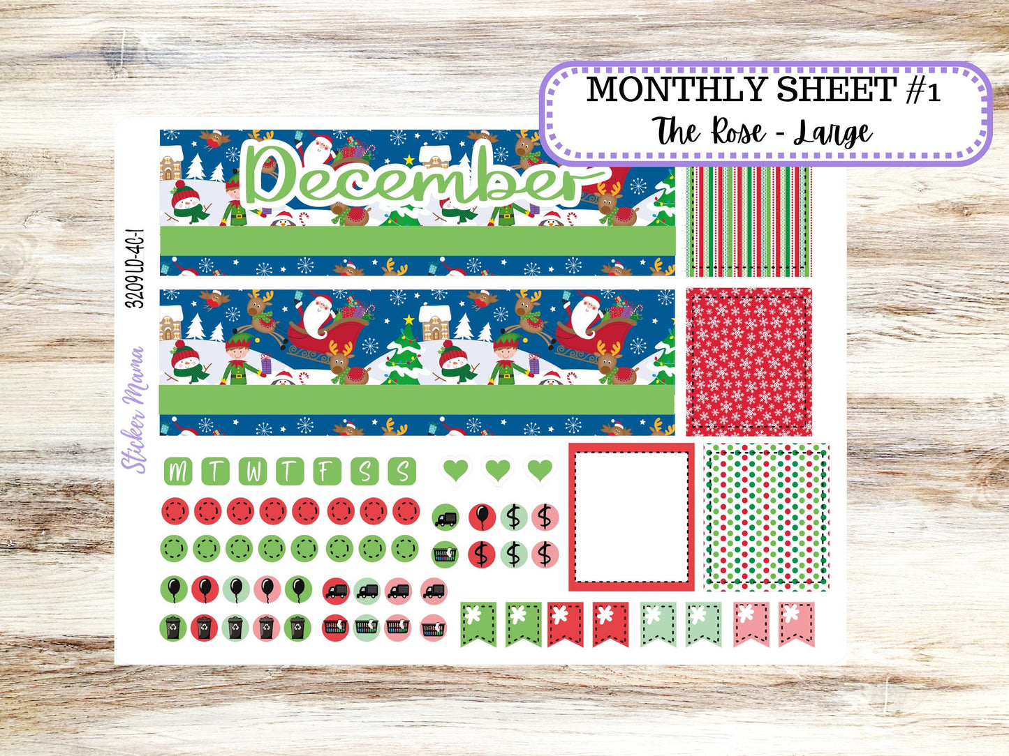 LD "The Rose" Large || 4-COLUMN (formerly project)  Planner Kit #3209 || Jolly Pines || Laurel Denise Stickers || 9-25