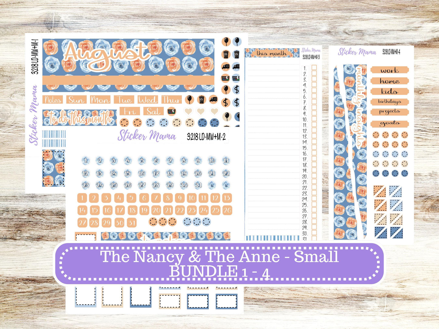Laurel Denise Small Anne and Nancy Planner Sticker Kit | August 3218 Blossom Breeze | 5-26
