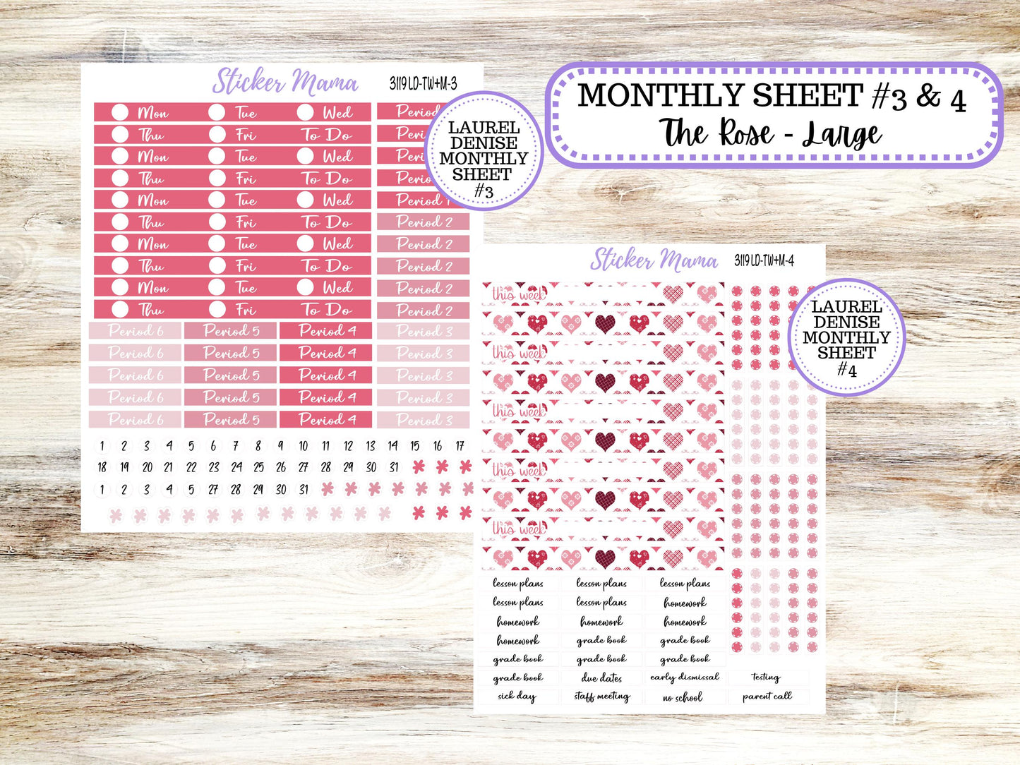 LD "The Valerie" || TEACHER Week + Month Planner Kit #3119 || February ||Laurel Denise Kit || Laurel Denise Teacher Planner | 10-25