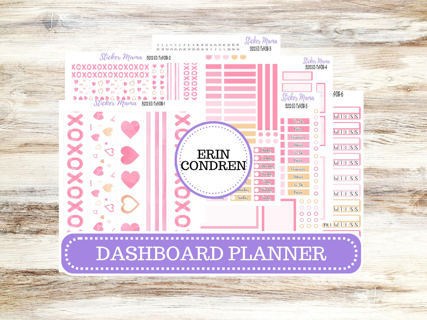 ERIN CONDREN Dashboard Planner Kit DB-3212 || February - Love Notes || Dashboard Planner Sticker Kit || Erin Condren ||