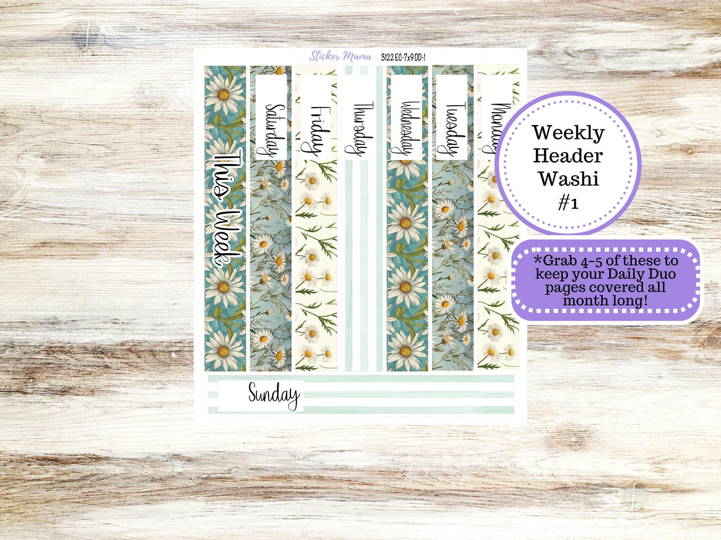 ERIN CONDREN Daily Duo Planner Kit DD-3122 || Vintage Bloom || Daily Duo Planner Sticker Kit || Erin Condren ||