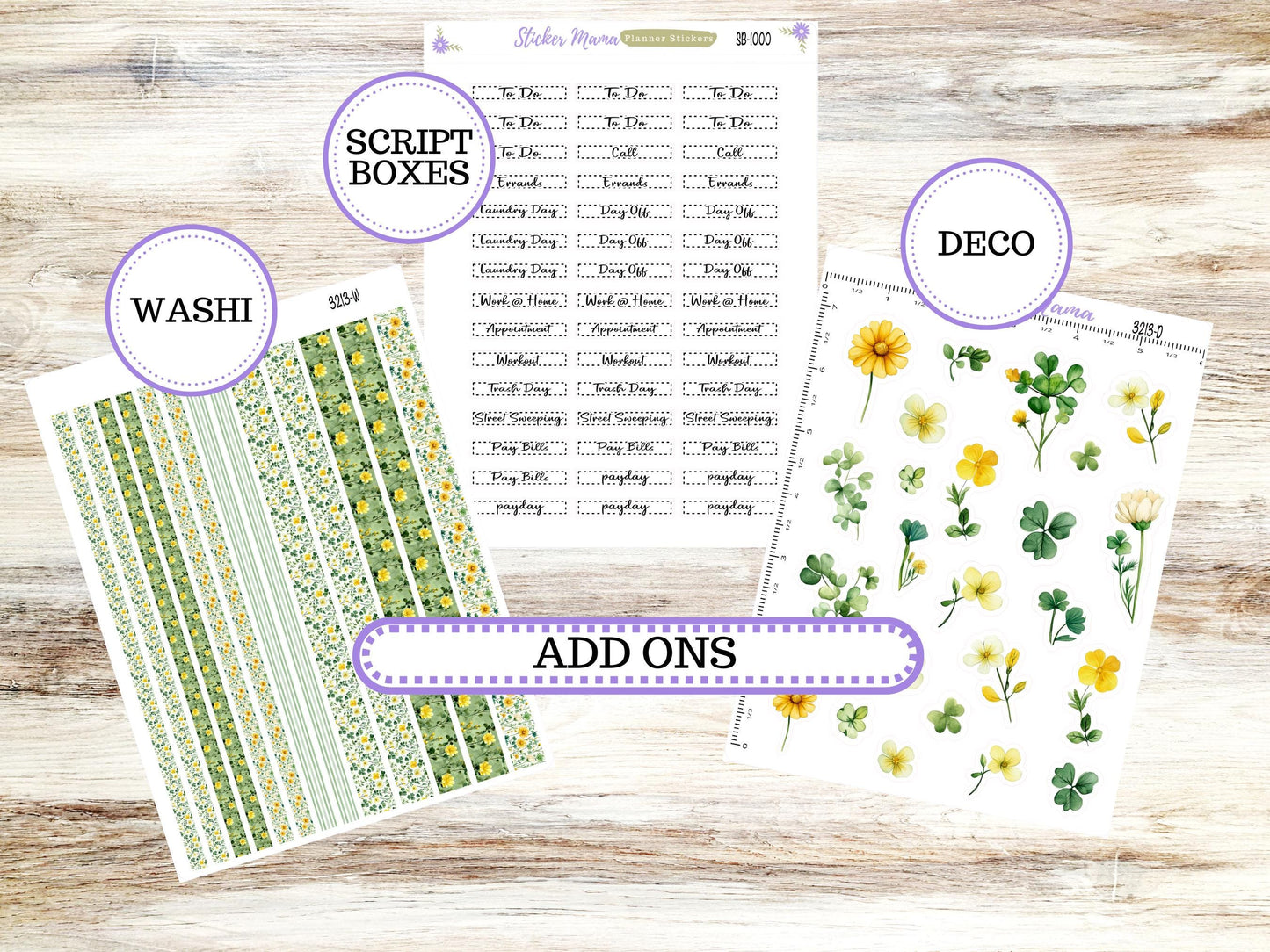 LD "The Rose" Large || 4-COLUMN (formerly project)  Planner Kit #3213 || March Lucky Blossom || Laurel Denise Stickers || 11-25