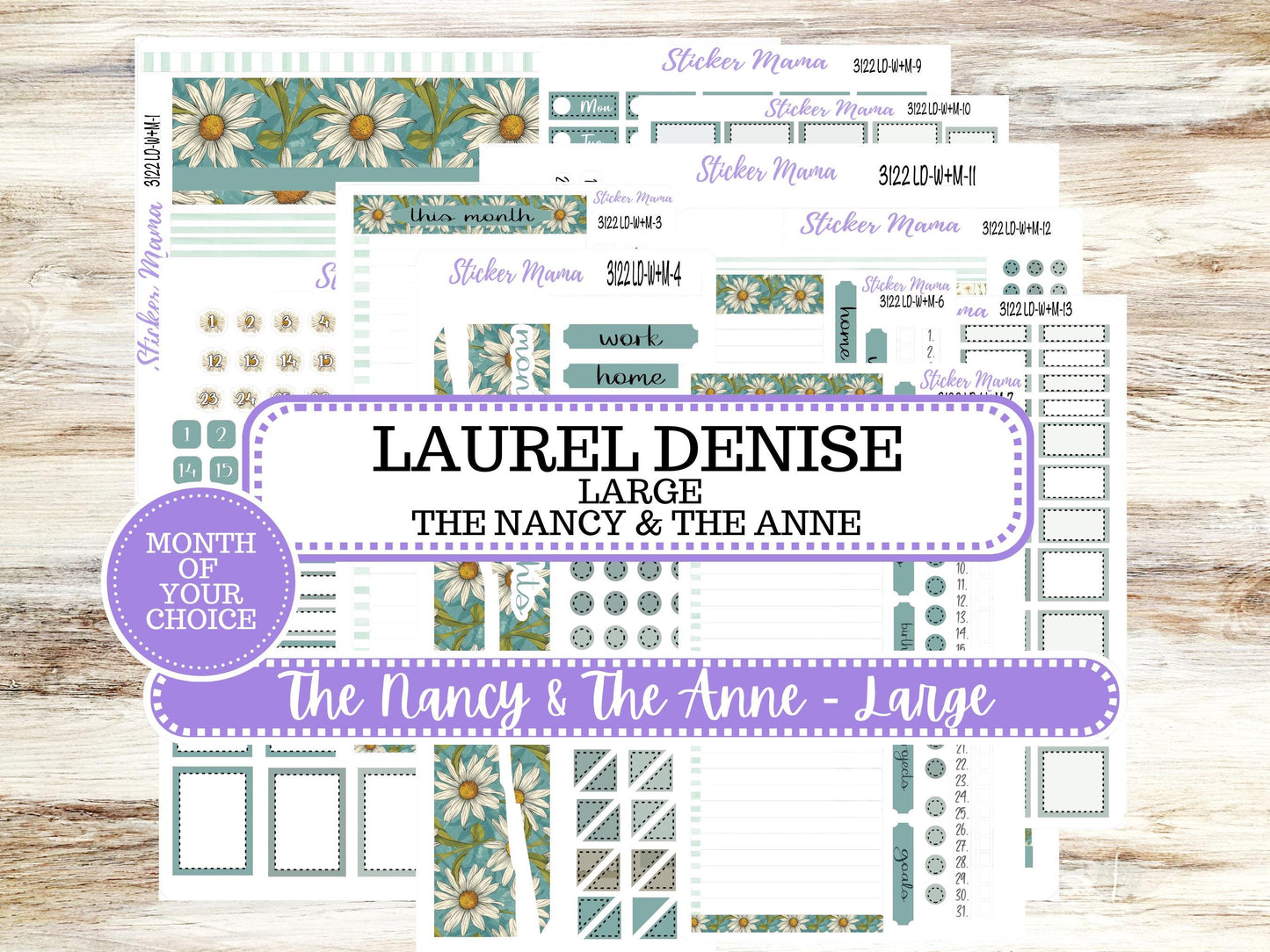 LD “The Nancy & Anne” Large || Week + Month PLANNER Monthly Kit #3122 || Horizontal Vertical Kit || Vintage Bloom || 11-25