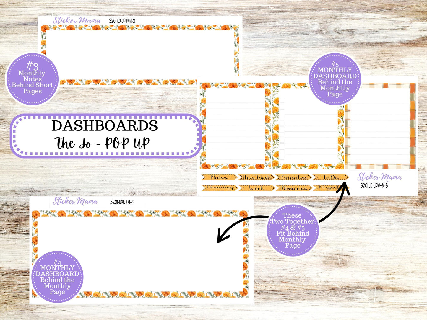 Laurel Denise Jo Planner Sticker Kit | Pop-up Week+Month | Month of your Choice 3201 Fall Colors | 5-26