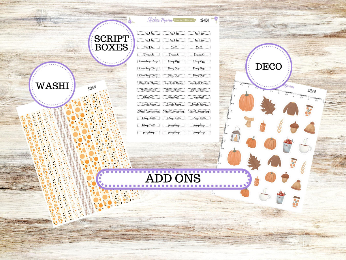Laurel Denise Large Nancy & Anne Planner Sticker Kit | Vertical Horizontal Week + Month | Choose your own month | Fall Polka Dots 3224