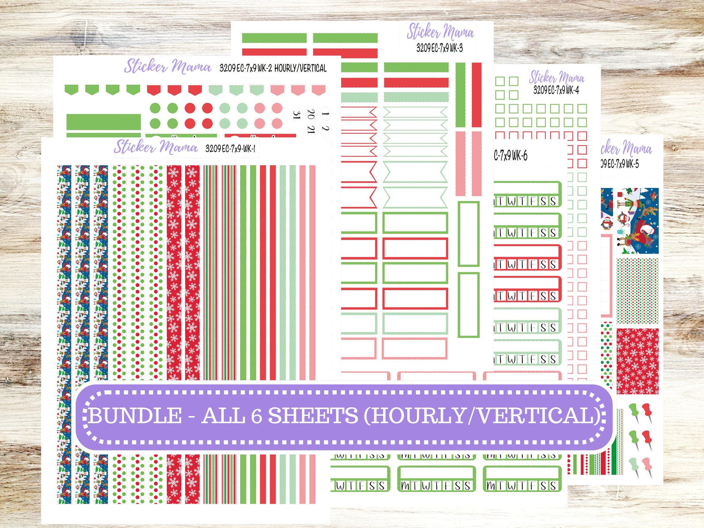 ERIN CONDREN Weekly Planner Kit WK-3209 || December || Weekly Planner Sticker Kit || Erin Condren ||