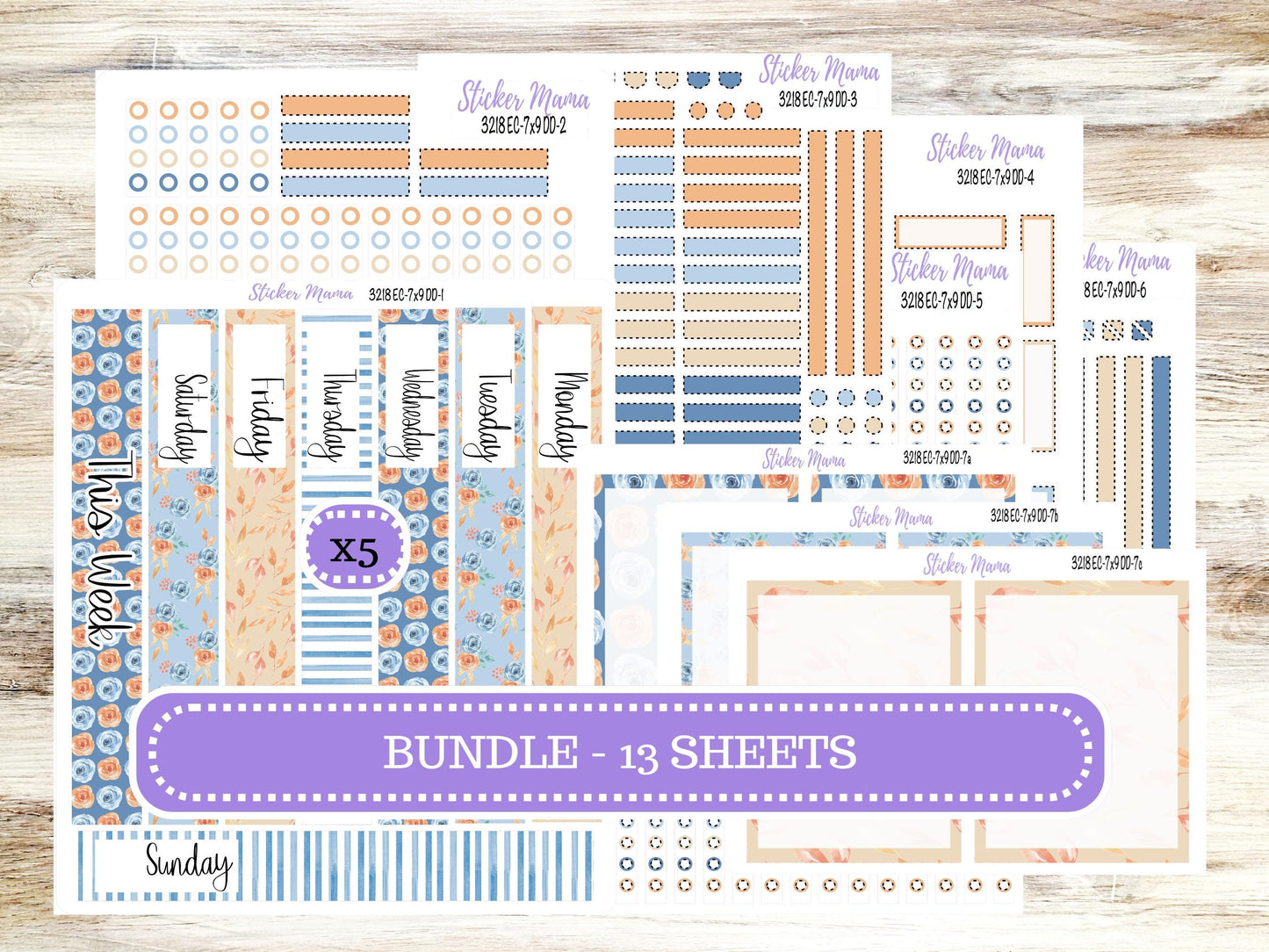 Erin Condren Daily Duo Planner Sticker Kit | 3218 Blossom Breeze