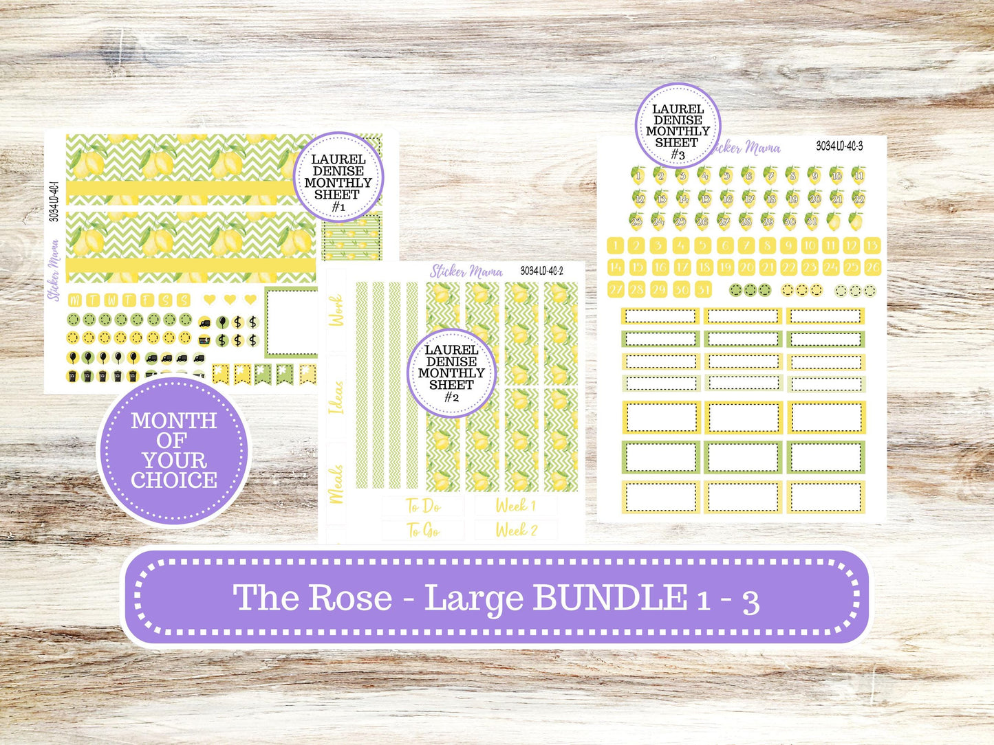 LD "The Rose" Large || 4-COLUMN (formerly project)  Planner Kit #3034 || Fresh Squeeze || Laurel Denise Stickers || 11-25