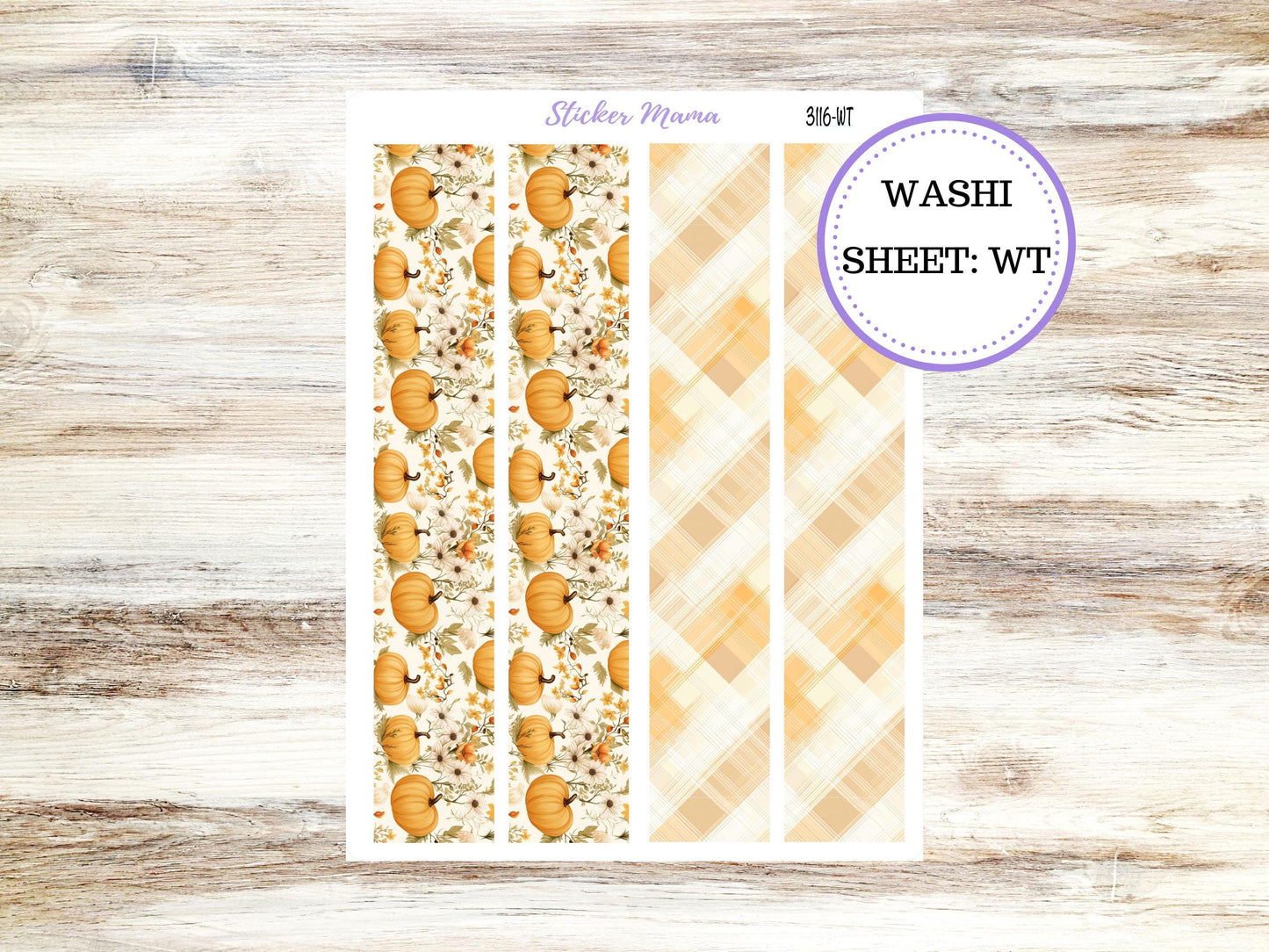 WASHI PLANNER STICKERS || 3116 || Pumpkin Spice || Washi Stickers || Planner Stickers || Washi for Planners