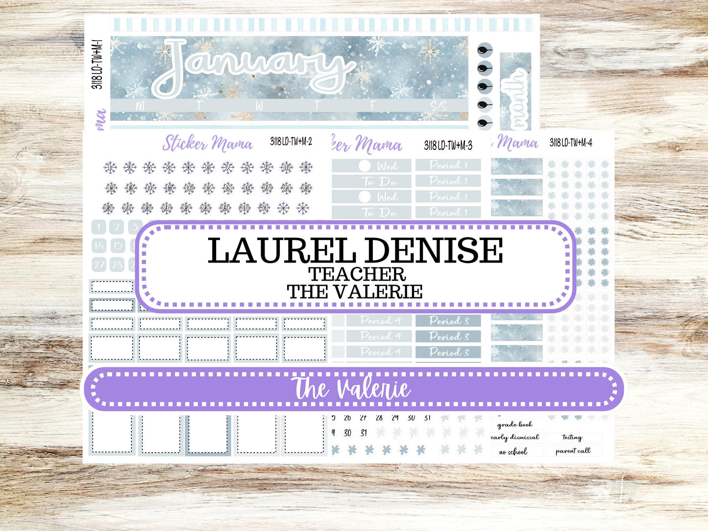 LD "The Valerie" || TEACHER Week + Month Planner Kit #3118 || January ||Laurel Denise Kit || Laurel Denise Teacher Planner || 10-25