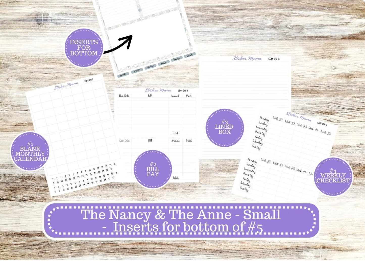 LD SMALL "The Anne" & "The Nancy" || MINI Week + Month Planner Kit #3121 || Horizontal Vertical || April Easter Petals || 12-25