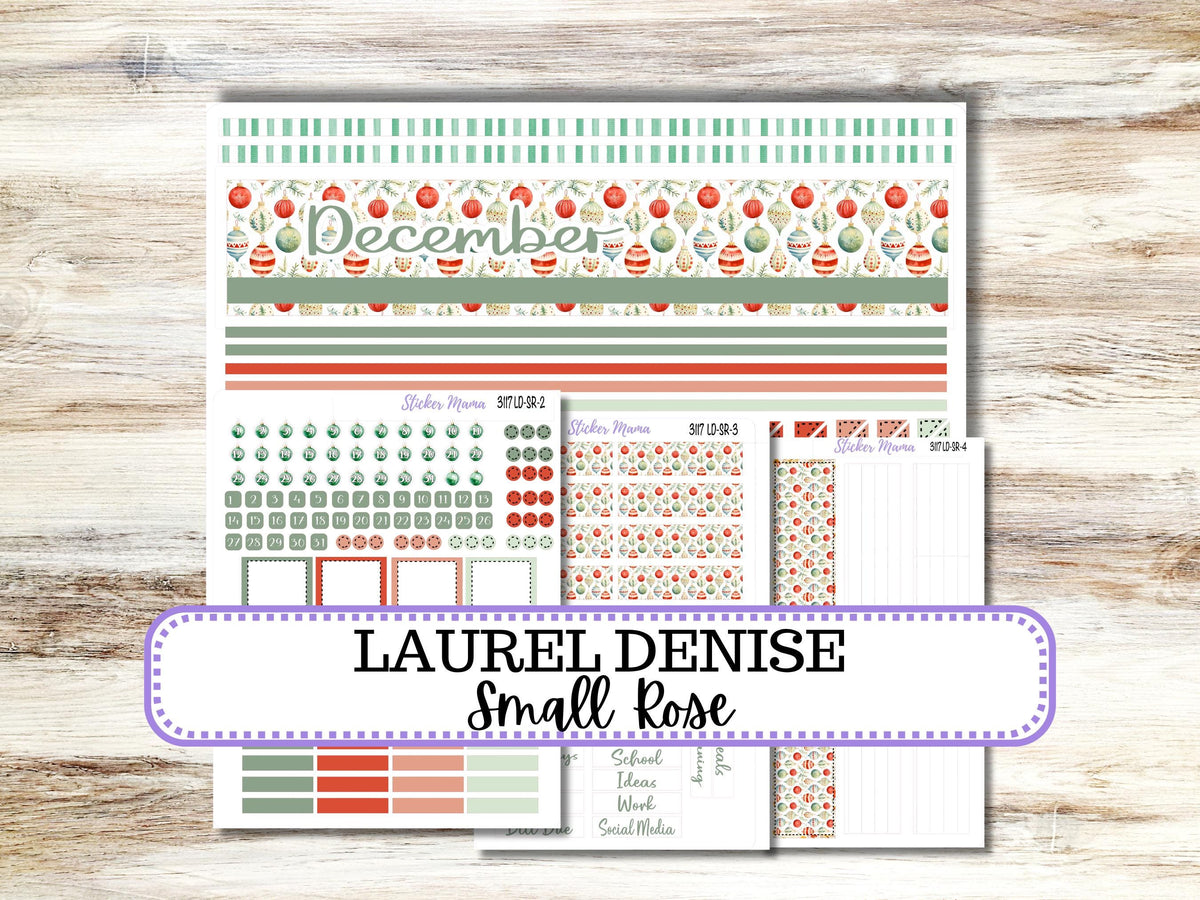 Laurel Denise Small Rose Planner Sticker Kit 3117 | 4 Column Mini | December Jolly Jewels | 9-26