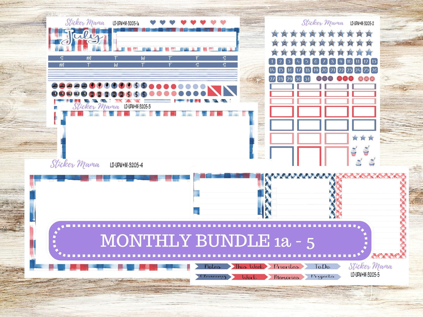 LD POP-UP Week+Month Planner Kit #3205 || Patriotic Festivities || Laurel Denise Kit || Laurel Denise Stickers || April 25