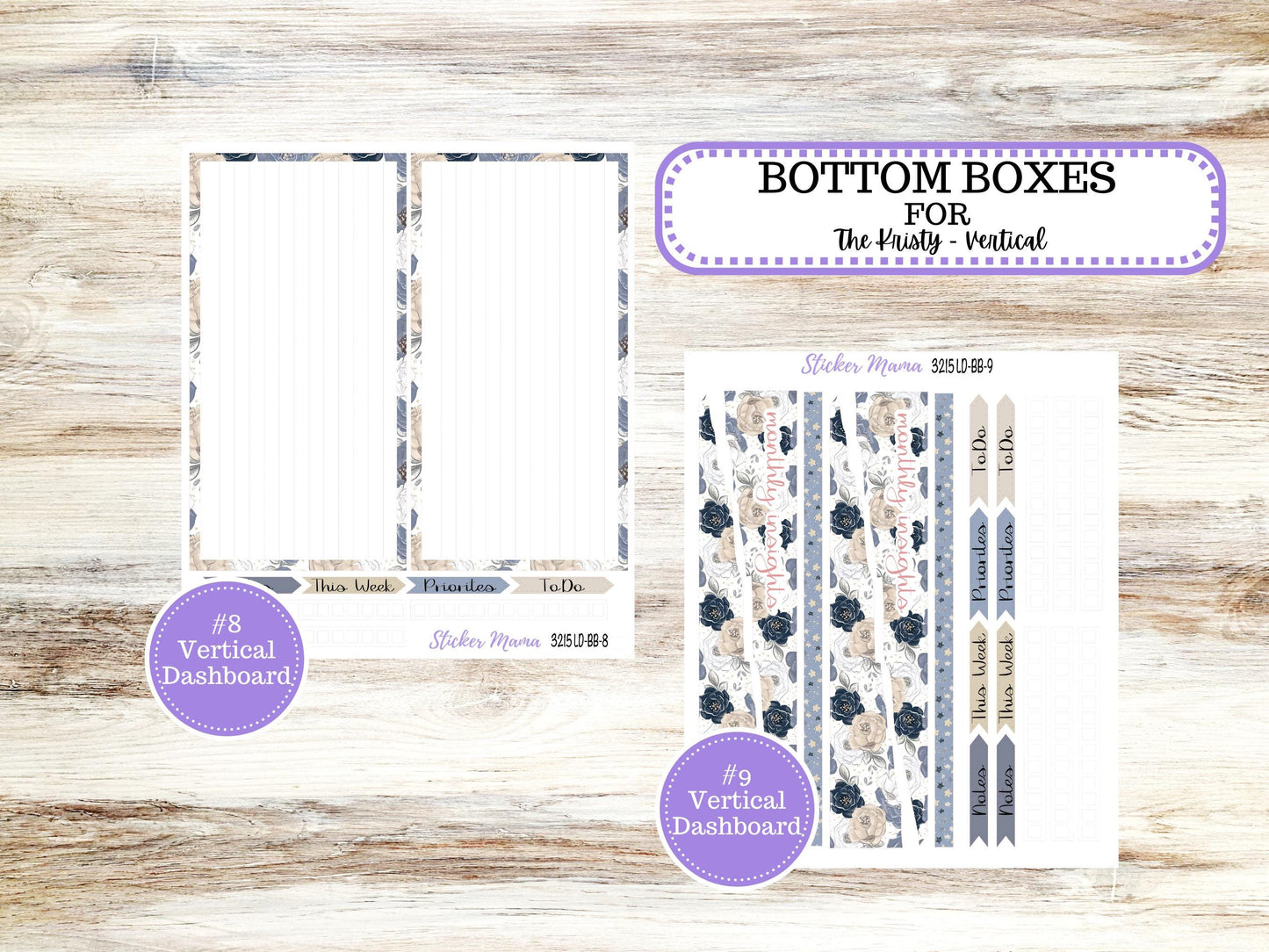Laurel Denise Mae and Kristy Planner Sticker Kit | Book-Bound | Month of your Choice #3215 Charming Roses | 1-26