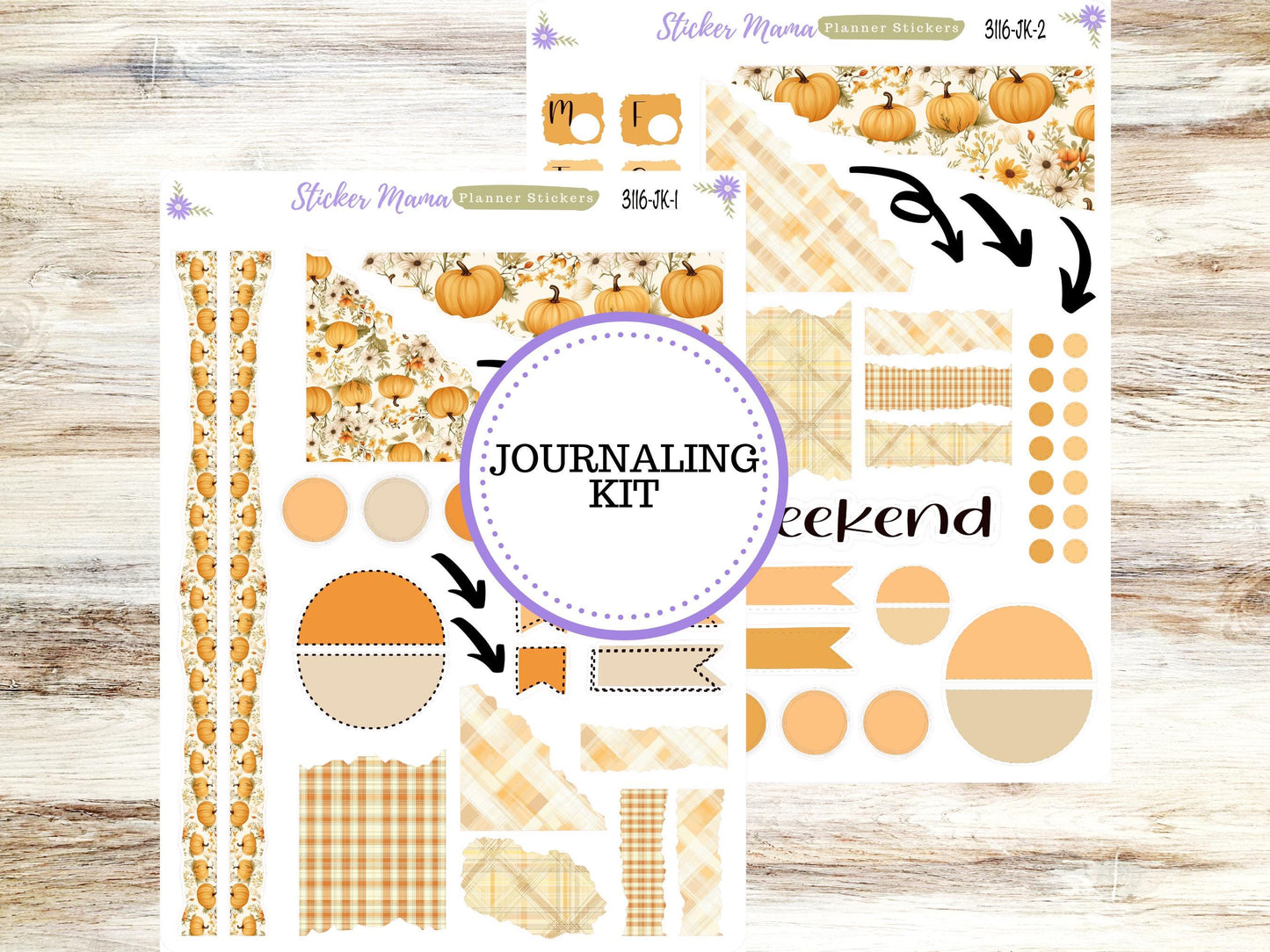 JOURNALING KIT  || #3116 ||  Pumpkin Spice  || Journal Planner || Planner Stickers || Journal Stickers