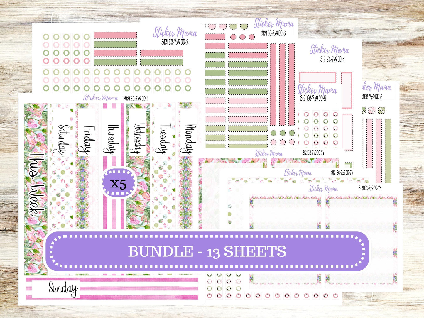 ERIN CONDREN Daily Duo Planner Kit DD-3121 || Easter Petals || Daily Duo Planner Sticker Kit || Erin Condren ||