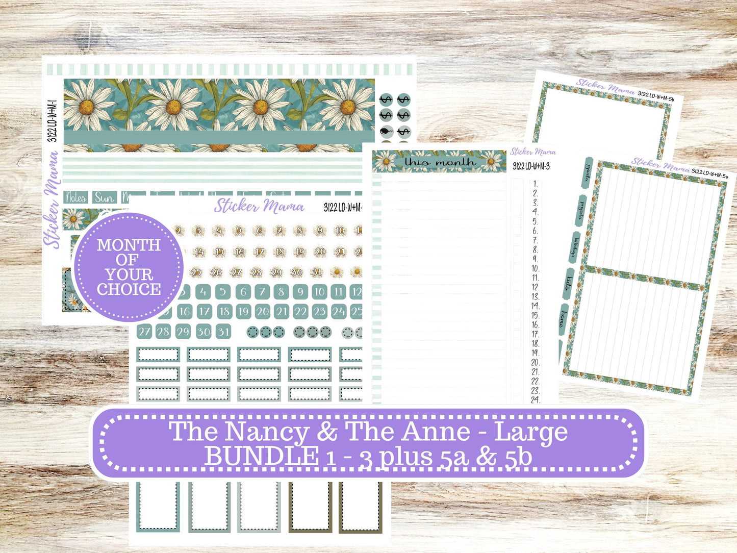 LD “The Nancy & Anne” Large || Week + Month PLANNER Monthly Kit #3122 || Horizontal Vertical Kit || Vintage Bloom || 11-25