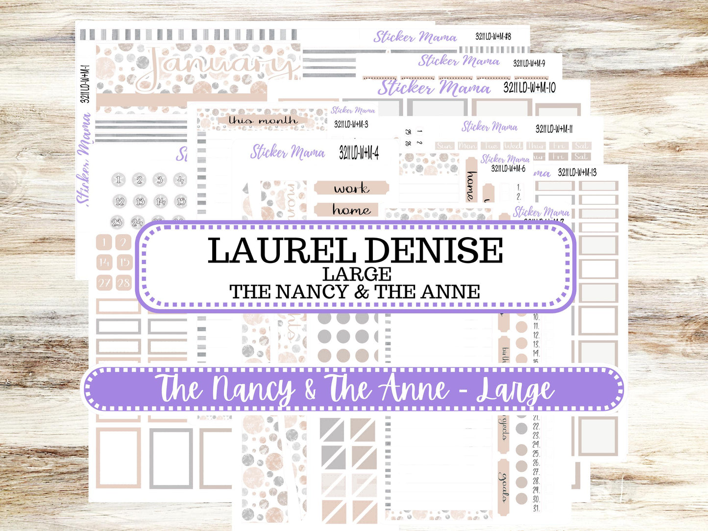 LD “The Nancy & Anne” Large || Week + Month PLANNER Monthly Kit #3211 || Laurel Denise Horizontal Vertical Kit || January || 10-25