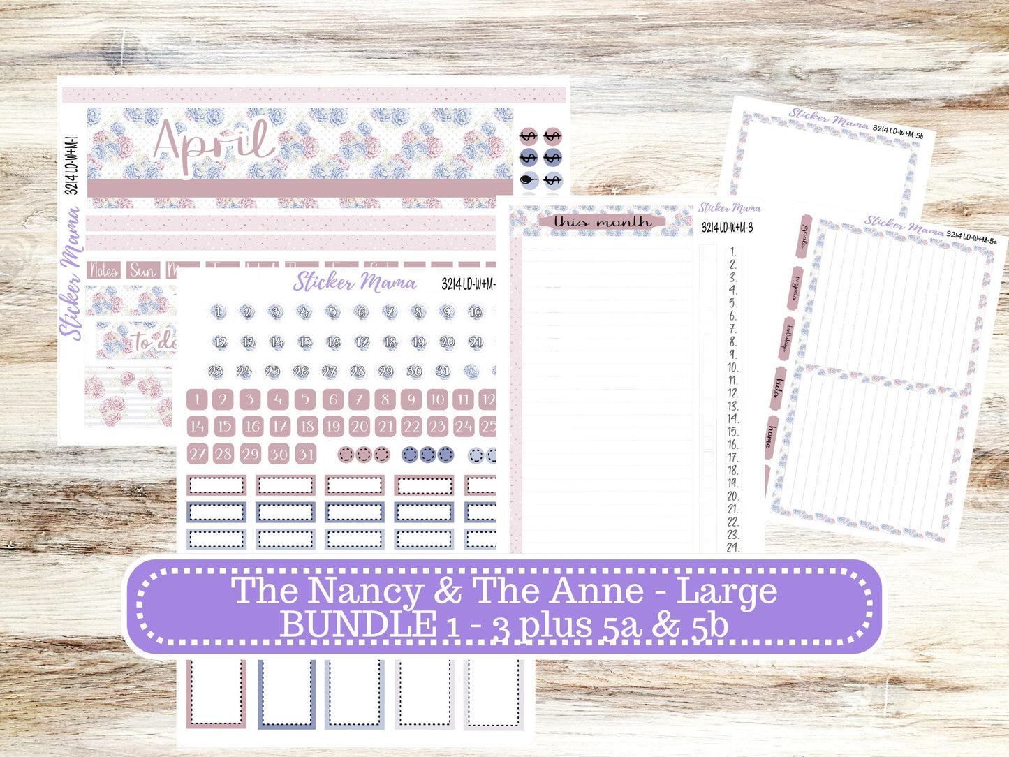 LD “The Nancy & Anne” Large || Week + Month PLANNER Monthly Kit #3214 Peony Palace || Horizontal Vertical Kit || 12-25