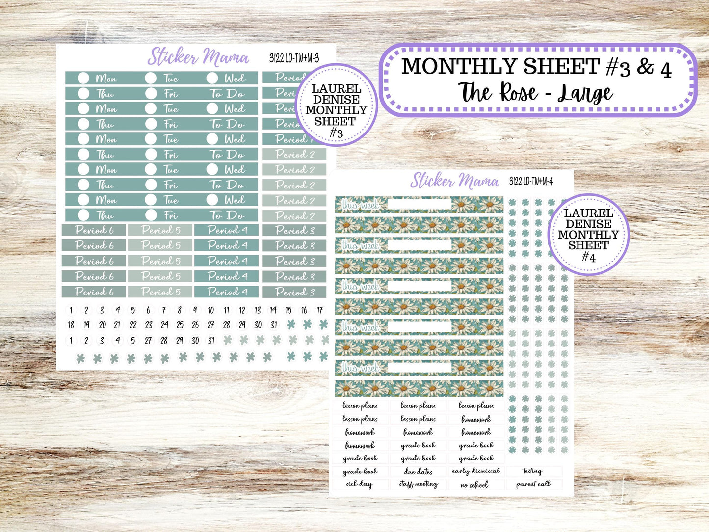 LD "The Valerie" || TEACHER Week + Month Planner Kit #3122 || Vintage Bloom || Laurel Denise Teacher Planner | 11-25