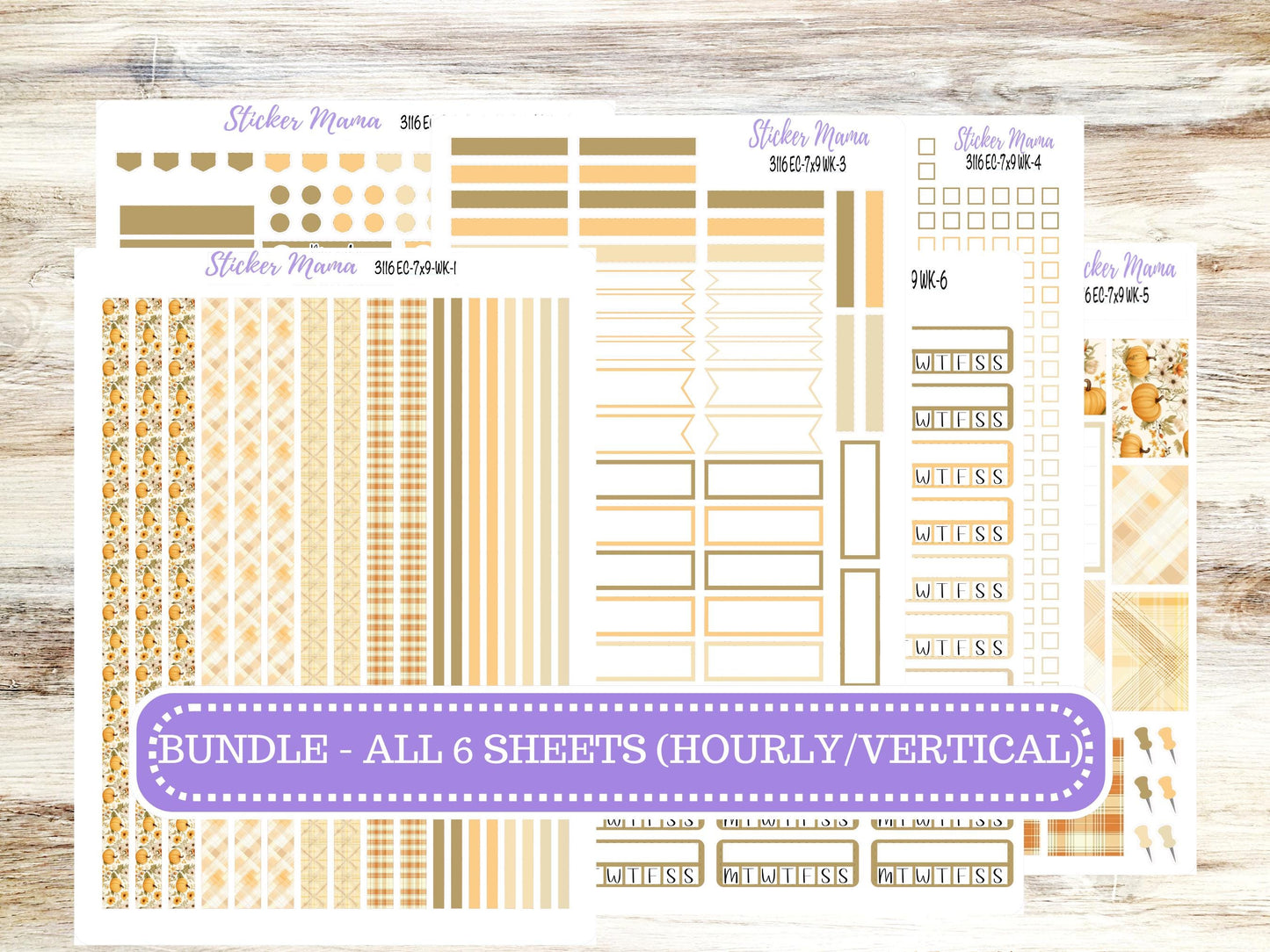 Erin Condren Weekly Planner Kit WK 3116 | Fall Planner Kit | Pumpkin Spice