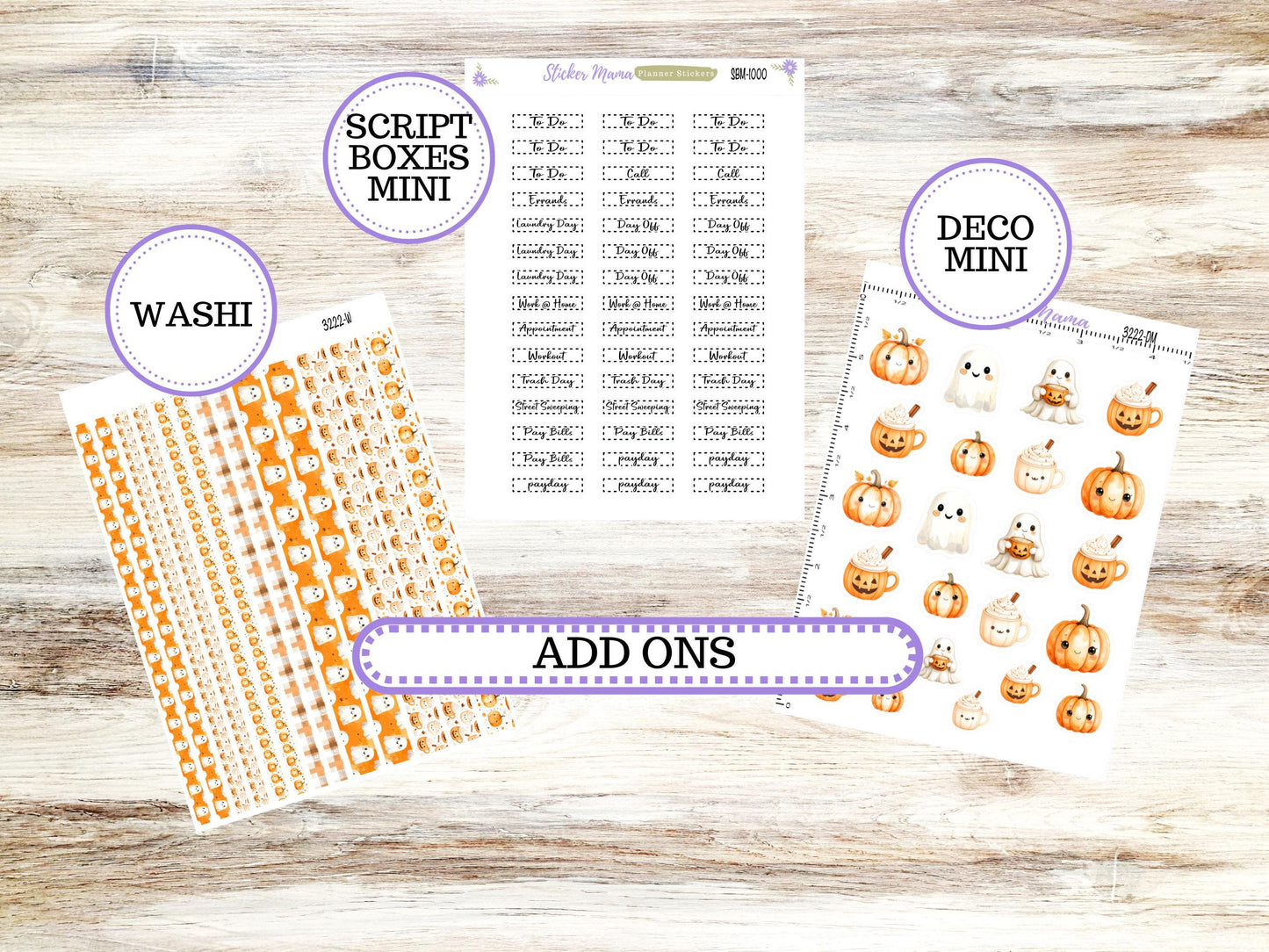 Laurel Denise Small Anne and Nancy Planner Sticker Kit | October 3222 Cozy Ghost | 7-26