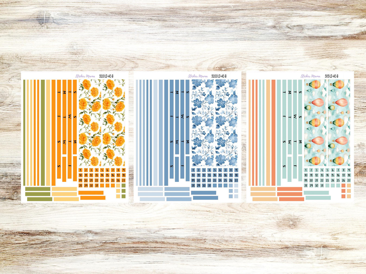 Banner Set || Laurel Denise Large Rose || 4 Column || Monthly Header Kit