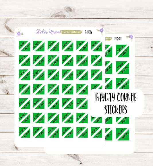 D1001 - PAYDAY Corner STICKERS - Planner Stickers - Stickers for Planners