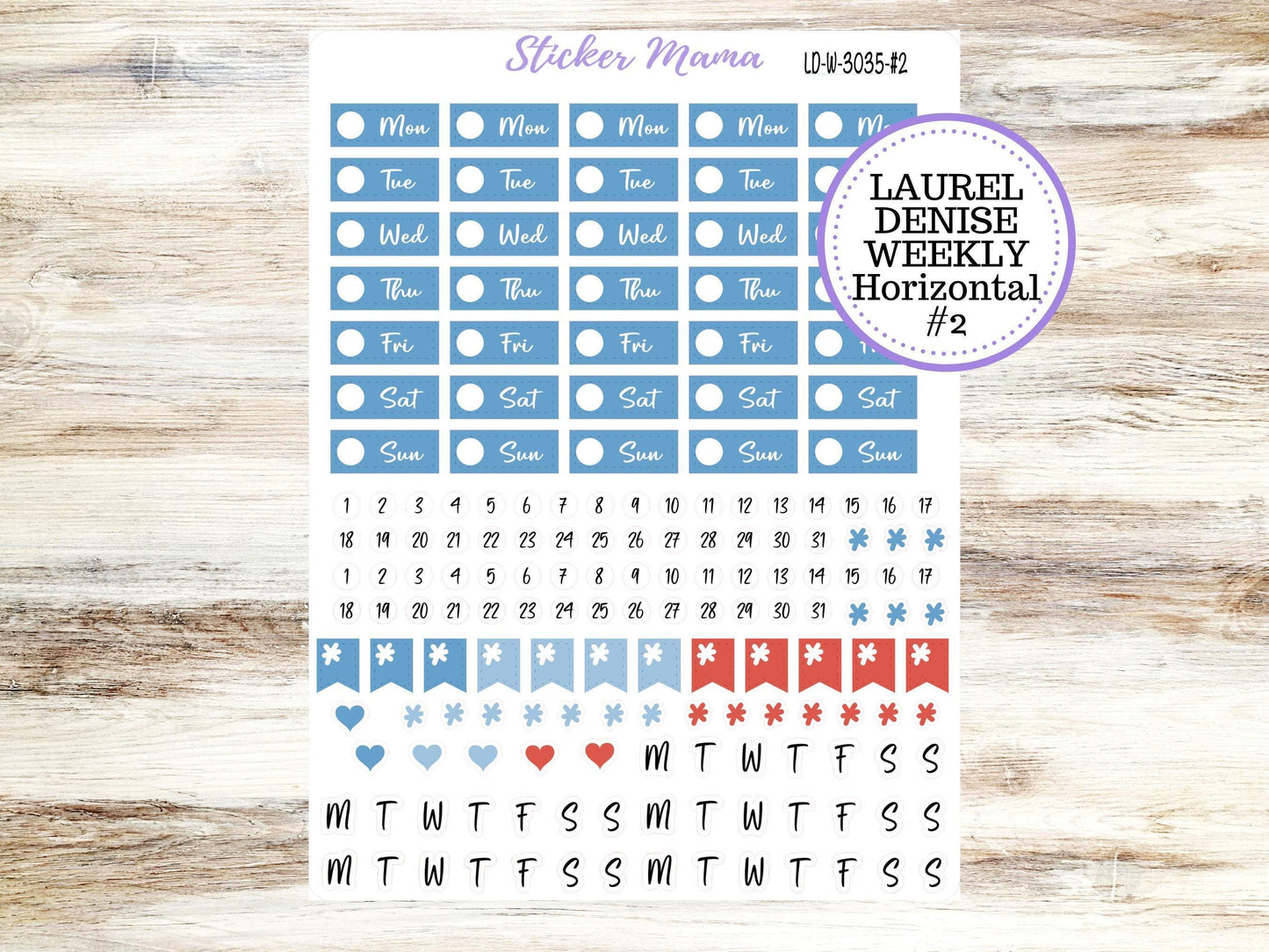 LAUREL DENISE WEEKLY Planner Kit #3035 || Laurel Denise Kit || Ld Stickers || Laurel Denise Horizontal Vertical || American Dream