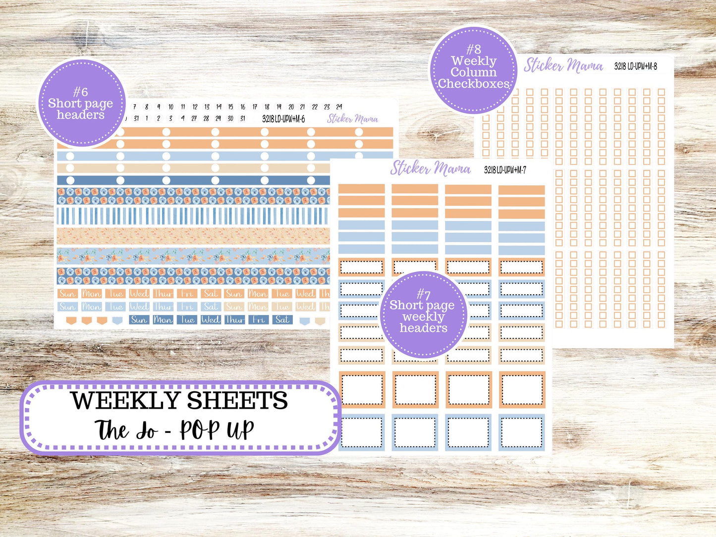 Laurel Denise Jo Planner Sticker Kit | Pop-up Week+Month | August Blossom Breeze 3218 | 5-26