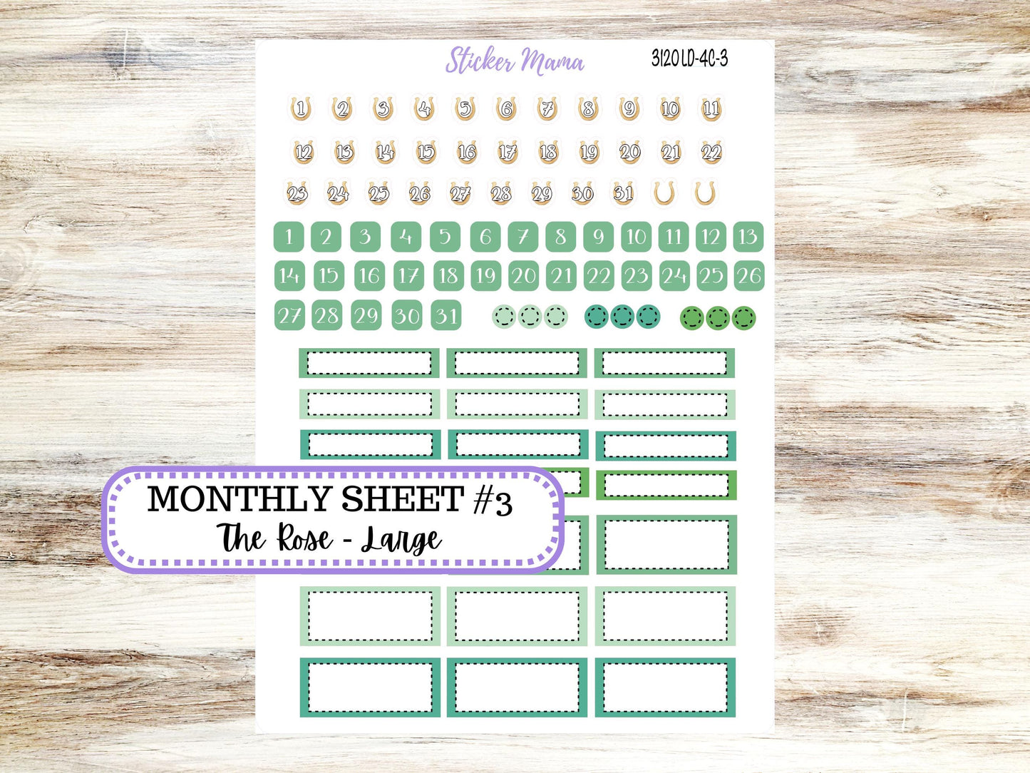 LD "The Rose" Large || 4-COLUMN (formerly project)  Planner Kit #3120 || March Shamrock Magic || Laurel Denise Stickers || 11-25