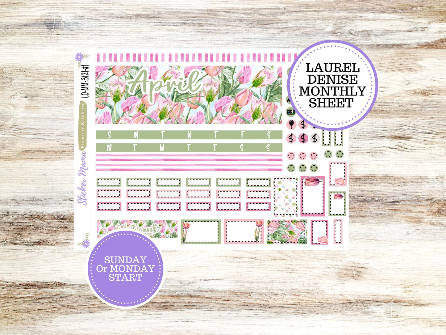 LAUREL DENISE MINI Planner Kit #3121 || Laurel Denise Kit || Laurel Denise Stickers || Laurel Denise Horizontal Vertical || Easter Petals